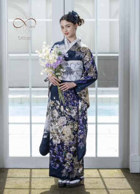 成人式 振袖1式 紺色 振袖 レンタル フルセット 成人式 結婚式 卒業式 紺 ネイビー