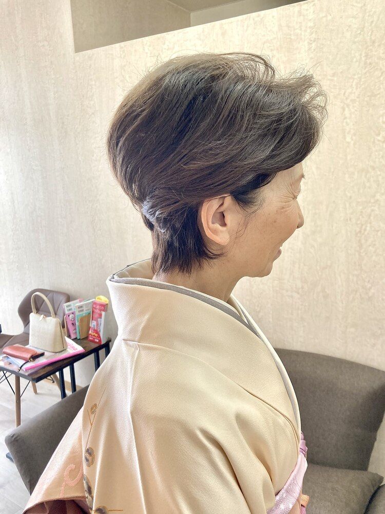 50代の着物に似合うショートヘアの髪型