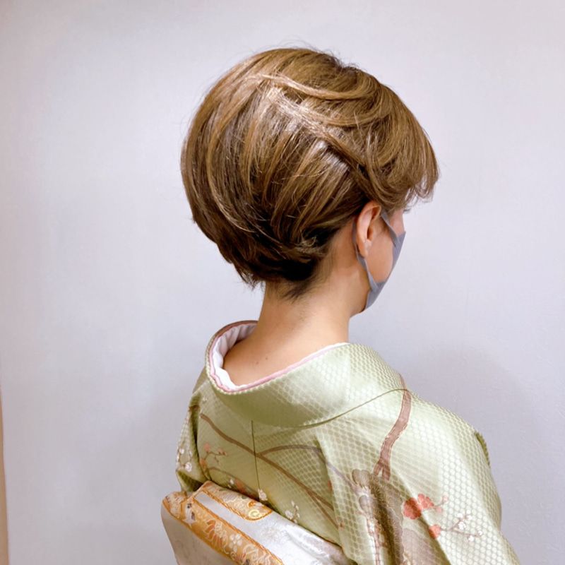 50代の着物に似合うショートヘアの髪型