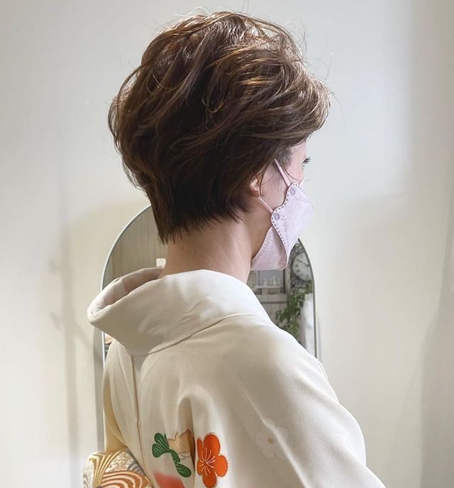 50代の着物に似合うショートヘアの髪型